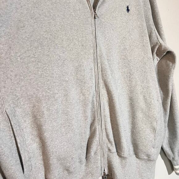Vtg Polo Ralph Lauren Full Zip Sweater Size XLT Tall Bomber Reverse Weave RARE - Picture 11 of 11